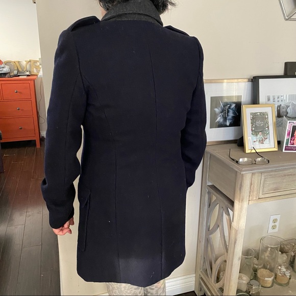 Pull and Bear wool coat military style navy - Picture 3 of 13